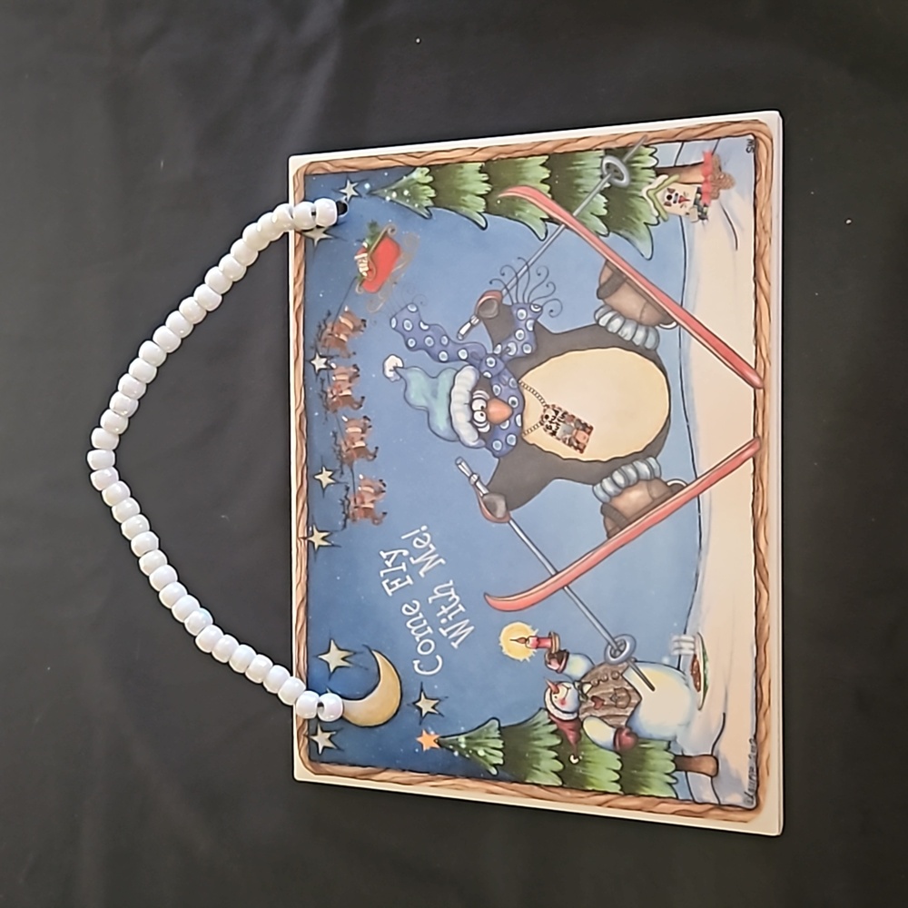 Christmas ceramic tile COME FLY WITH ME!